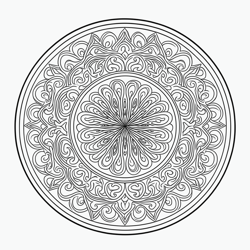 Desenho de Mandala maori Avancada para colorir e imprimir grátis em folha A4