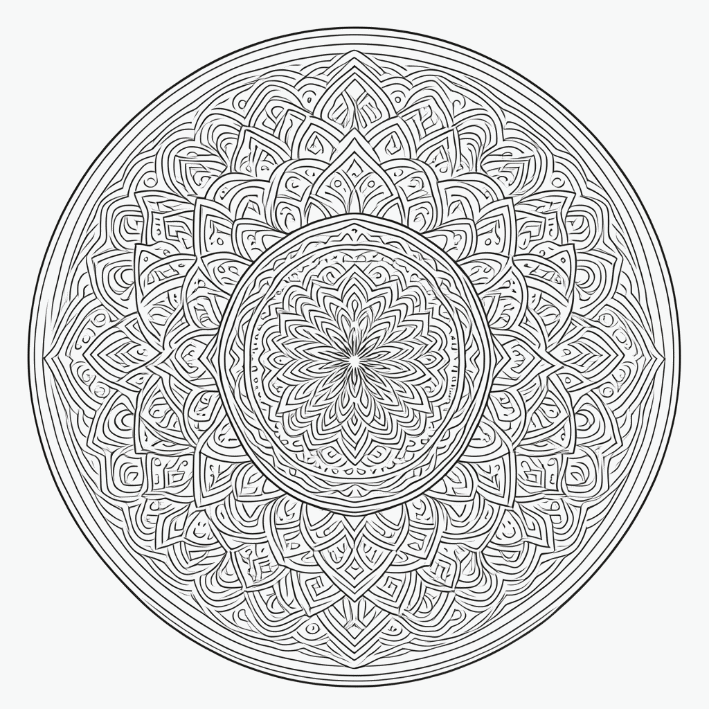 Desenho de Mandala mistica Profissional para colorir e imprimir grátis em folha A4