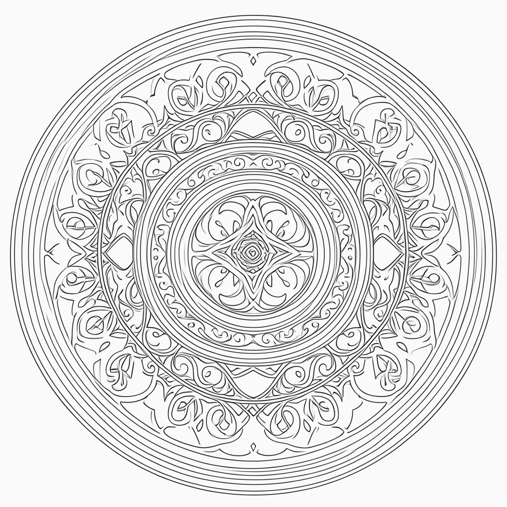 Desenho de Mandala mistica Simples para colorir e imprimir grátis em folha A4