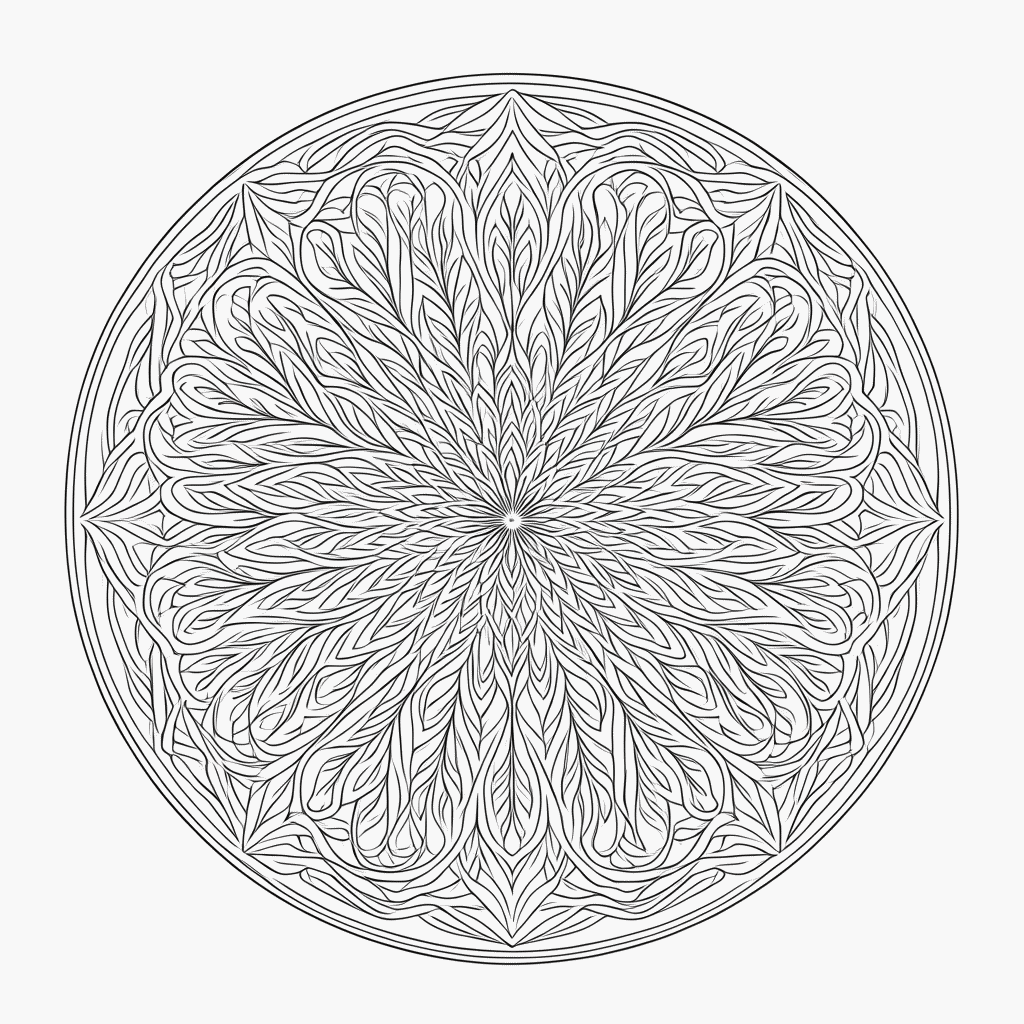 Desenho de Mandala natural Avancada para colorir e imprimir grátis em folha A4