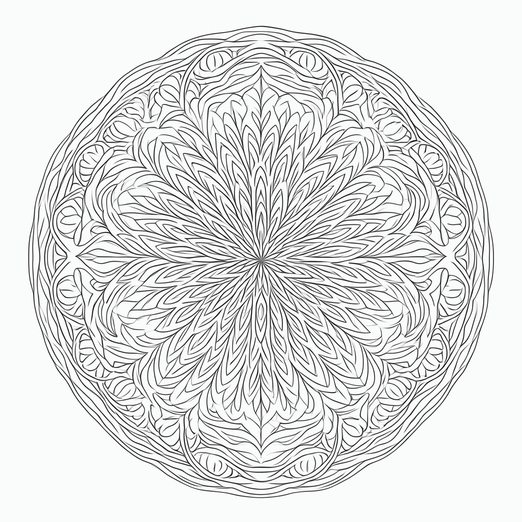 Desenho de Mandala natural Complexa para colorir e imprimir grátis em folha A4