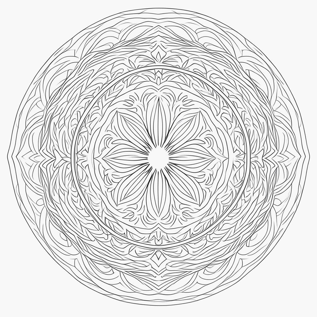Desenho de Mandala natural Media para colorir e imprimir grátis em folha A4