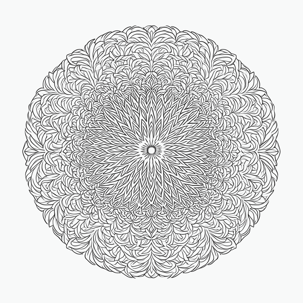 Desenho de Mandala natural Profissional para colorir e imprimir grátis em folha A4