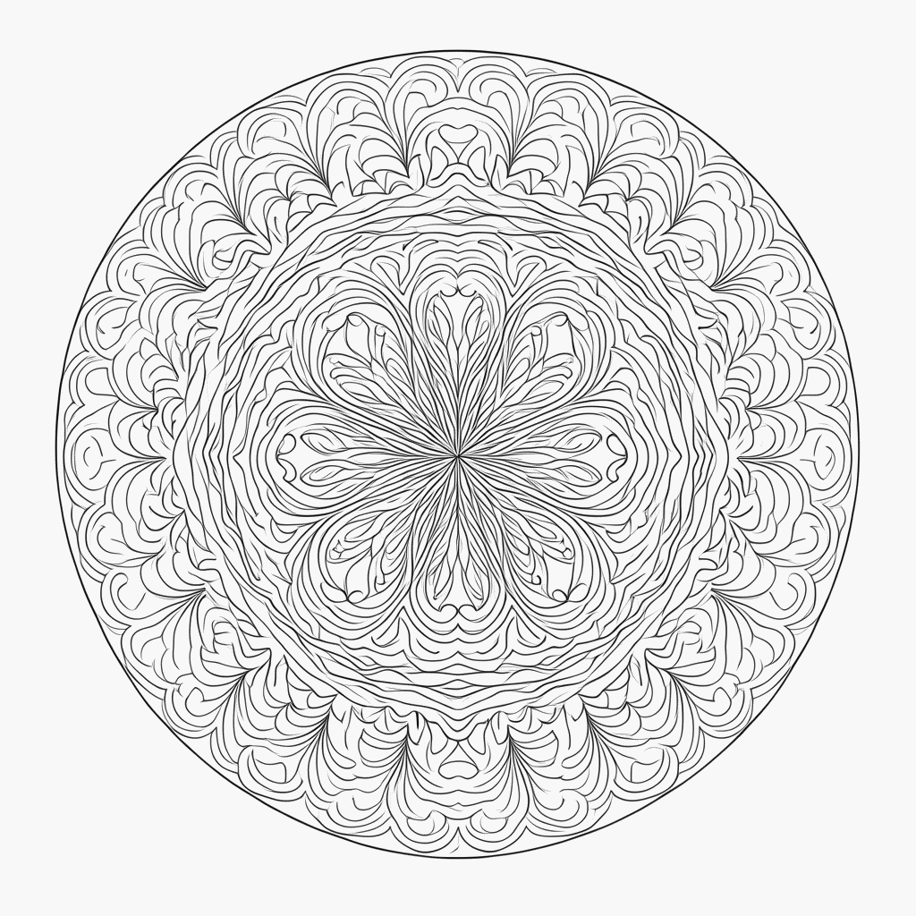 Desenho de Mandala natural Simples para colorir e imprimir grátis em folha A4