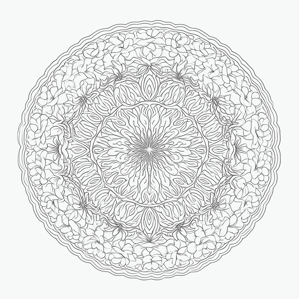 Desenho de Mandala oriental Avancada para colorir e imprimir grátis em folha A4