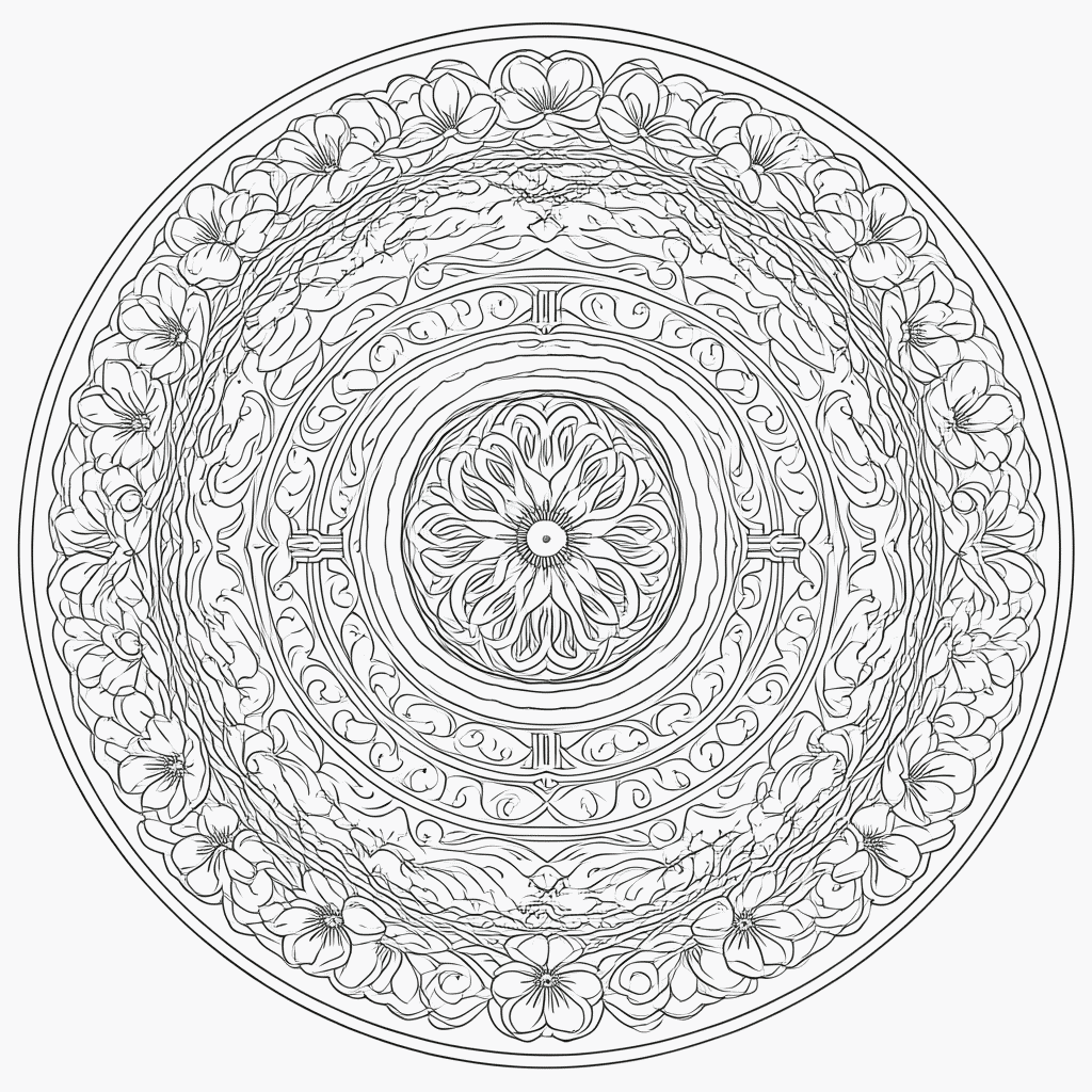 Desenho de Mandala oriental Media para colorir e imprimir grátis em folha A4