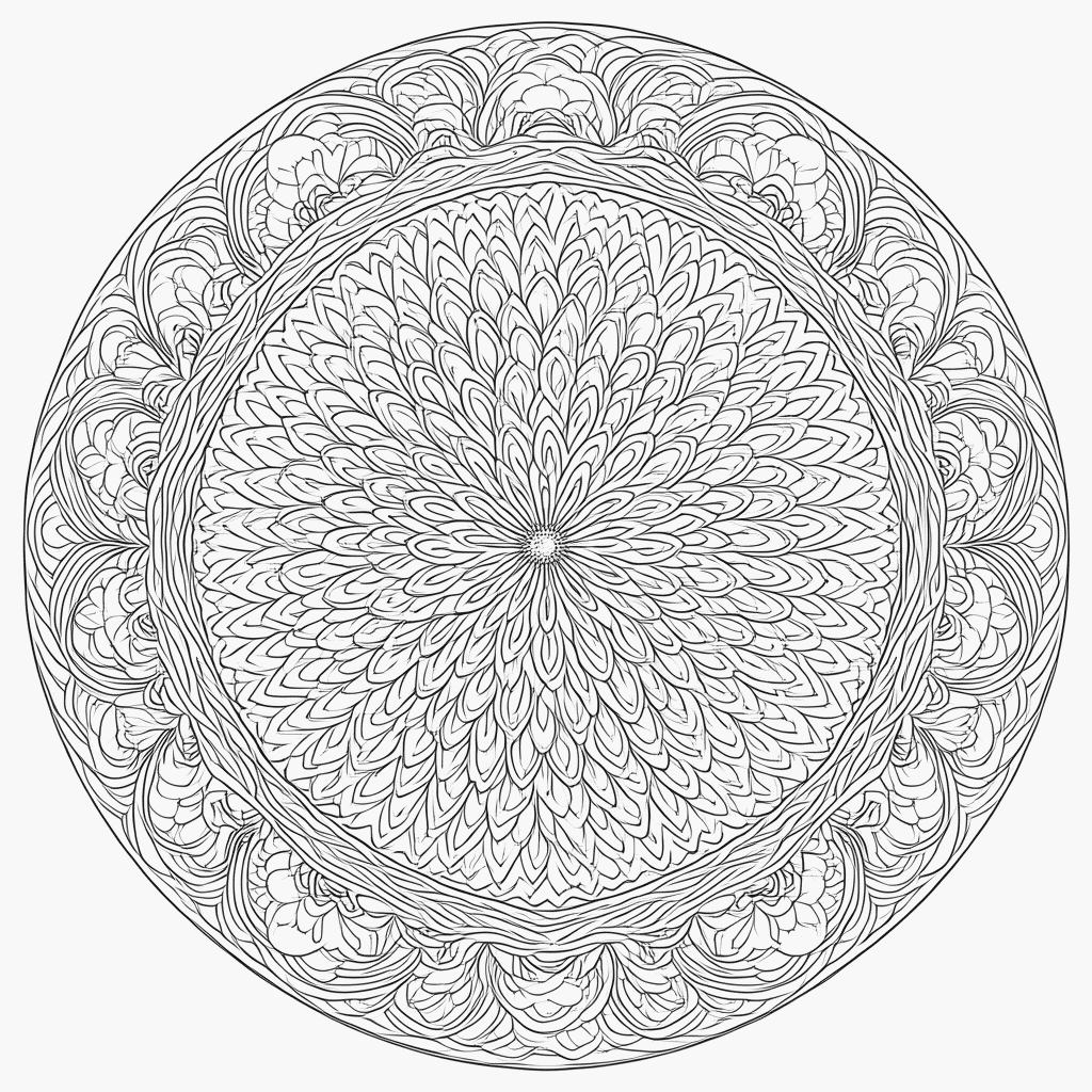Desenho de Mandala oriental Profissional para colorir e imprimir grátis em folha A4