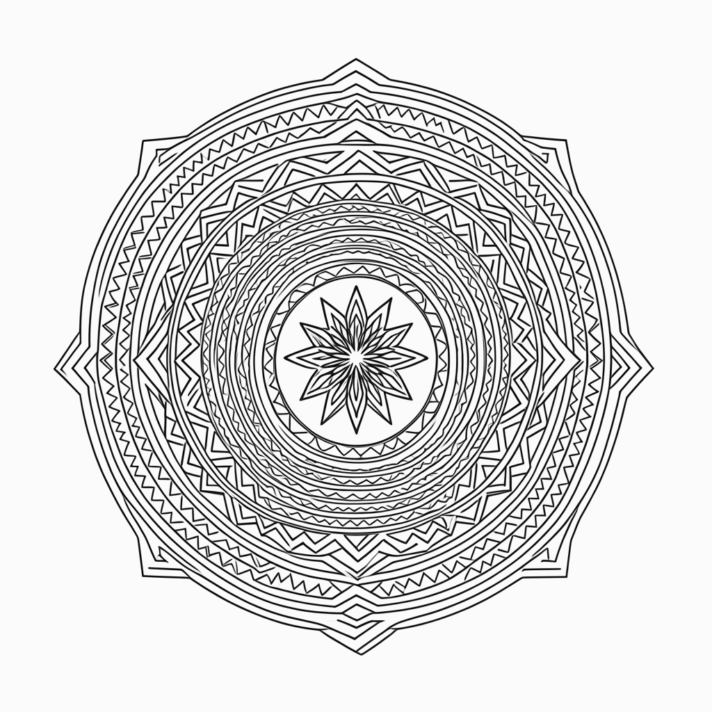 Desenho de Mandala tribal Avancada para colorir e imprimir grátis em folha A4
