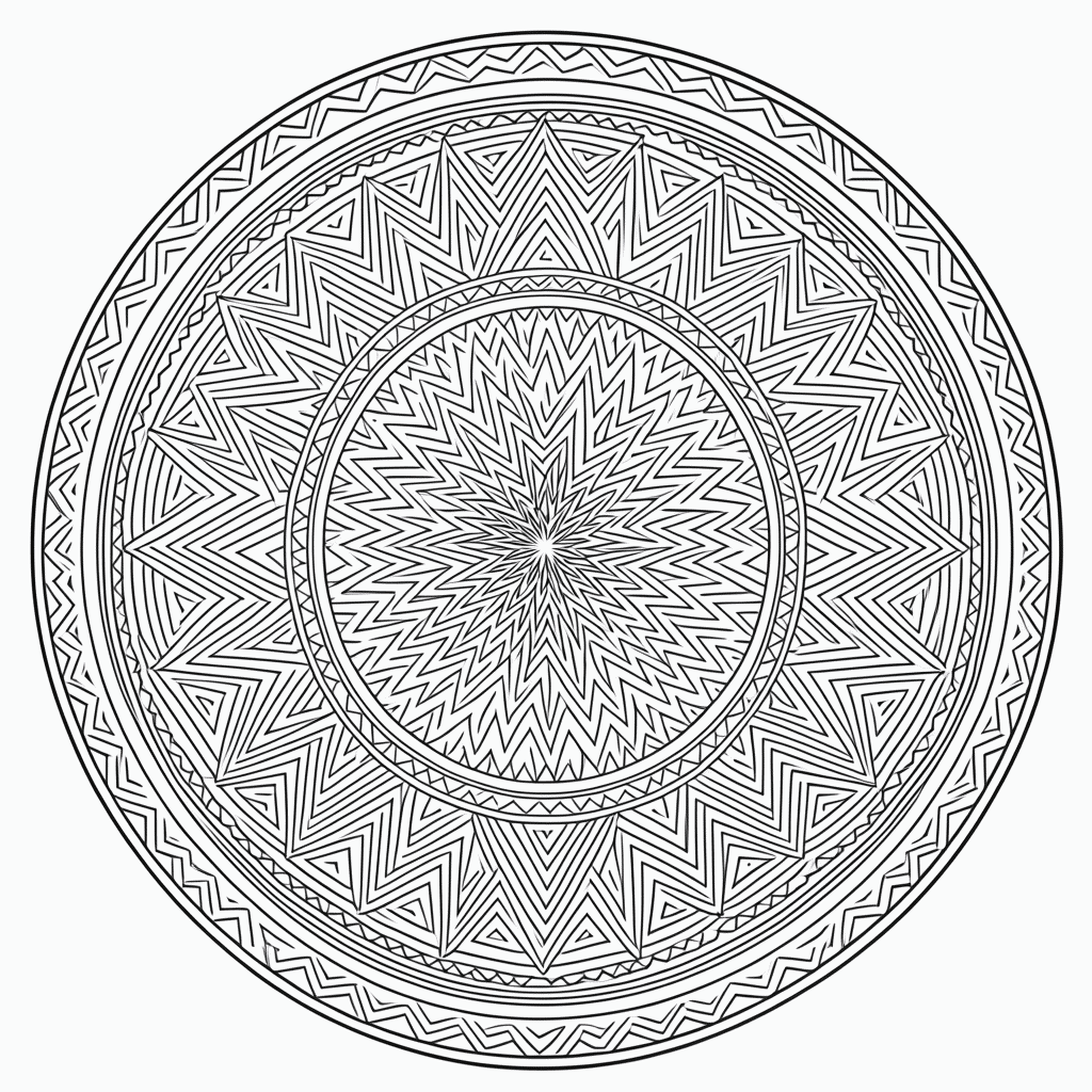 Desenho de Mandala tribal Profissional para colorir e imprimir grátis em folha A4