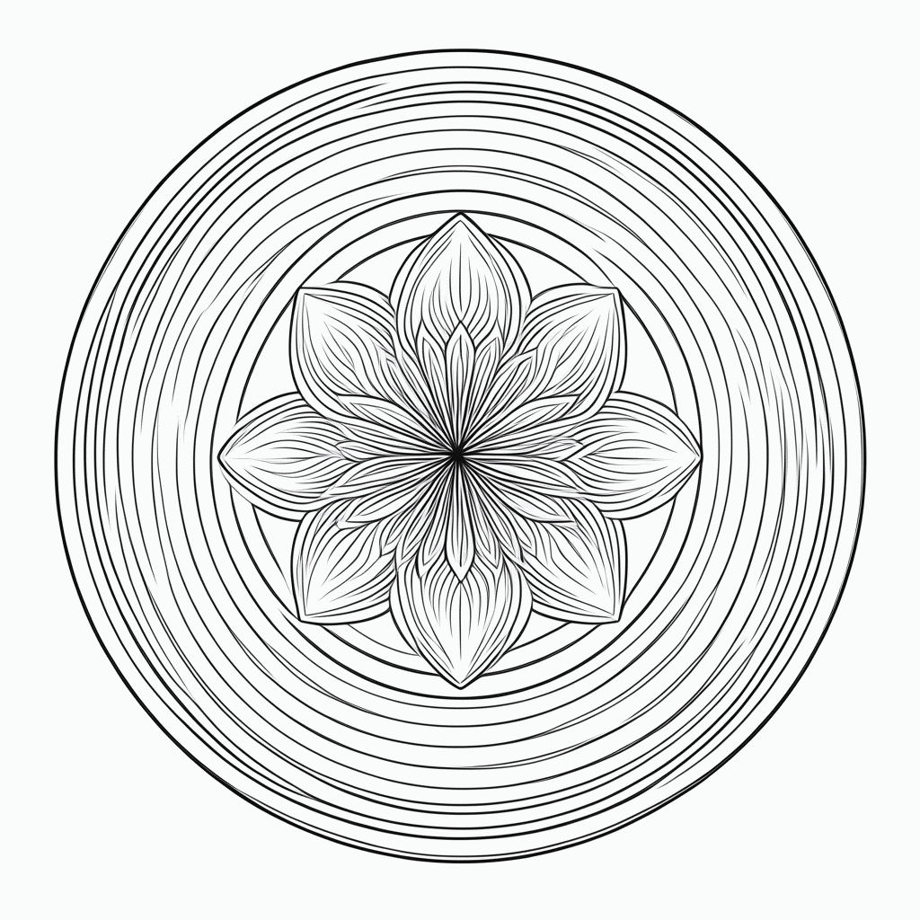 Desenho de Mandala zen Media para colorir e imprimir grátis em folha A4