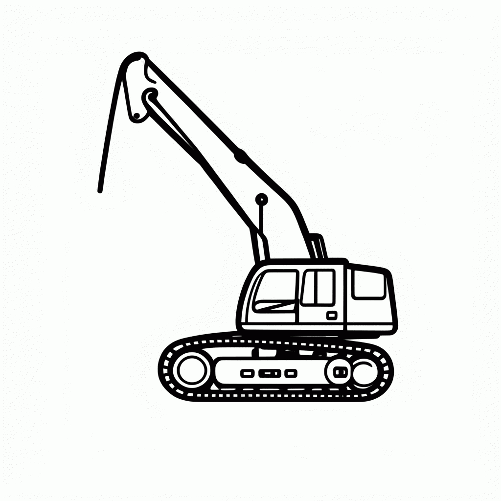 Desenho de Guindaste De Obra para colorir e imprimir grátis em folha A4