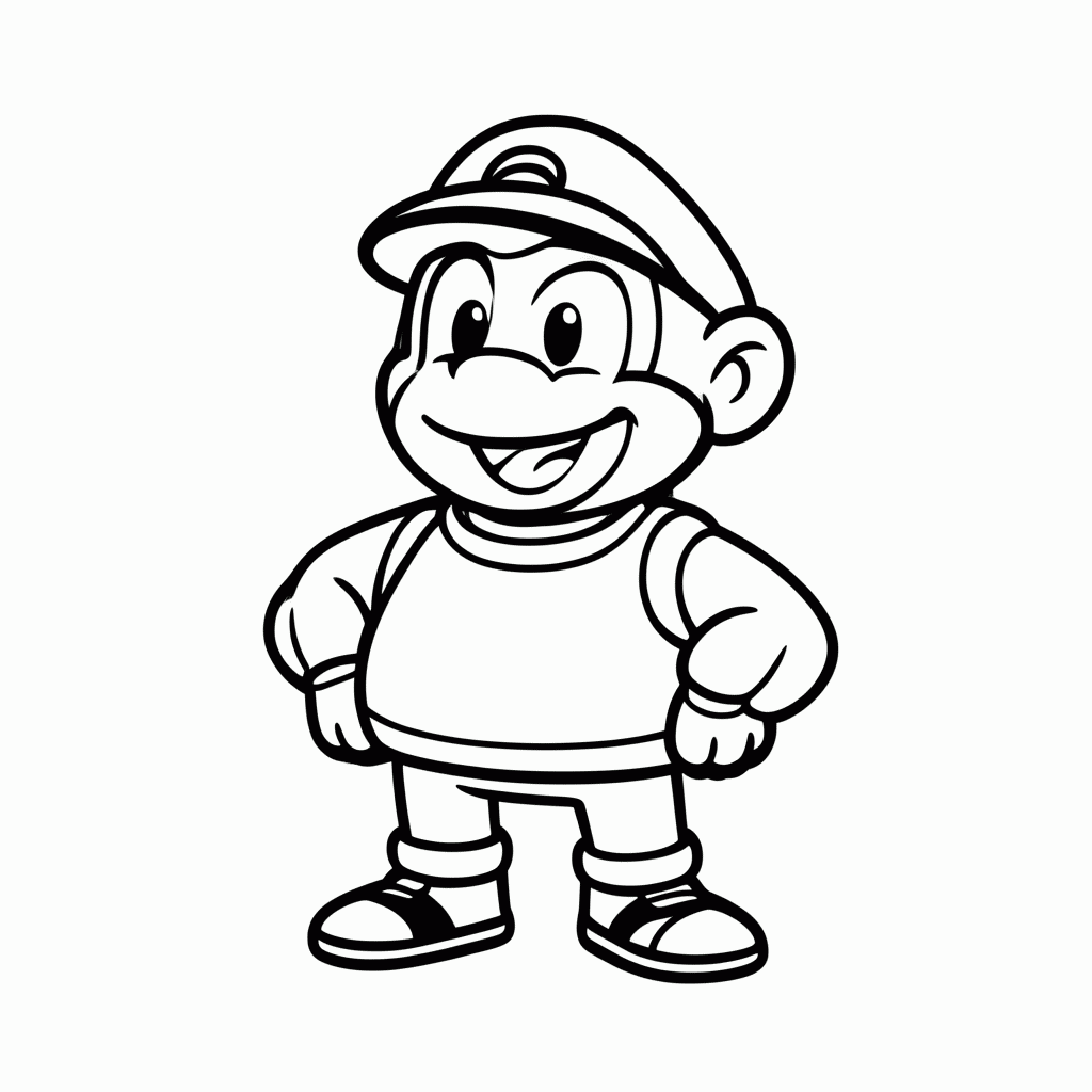 Desenho de Luigi Irmao Verde para colorir e imprimir grátis em folha A4