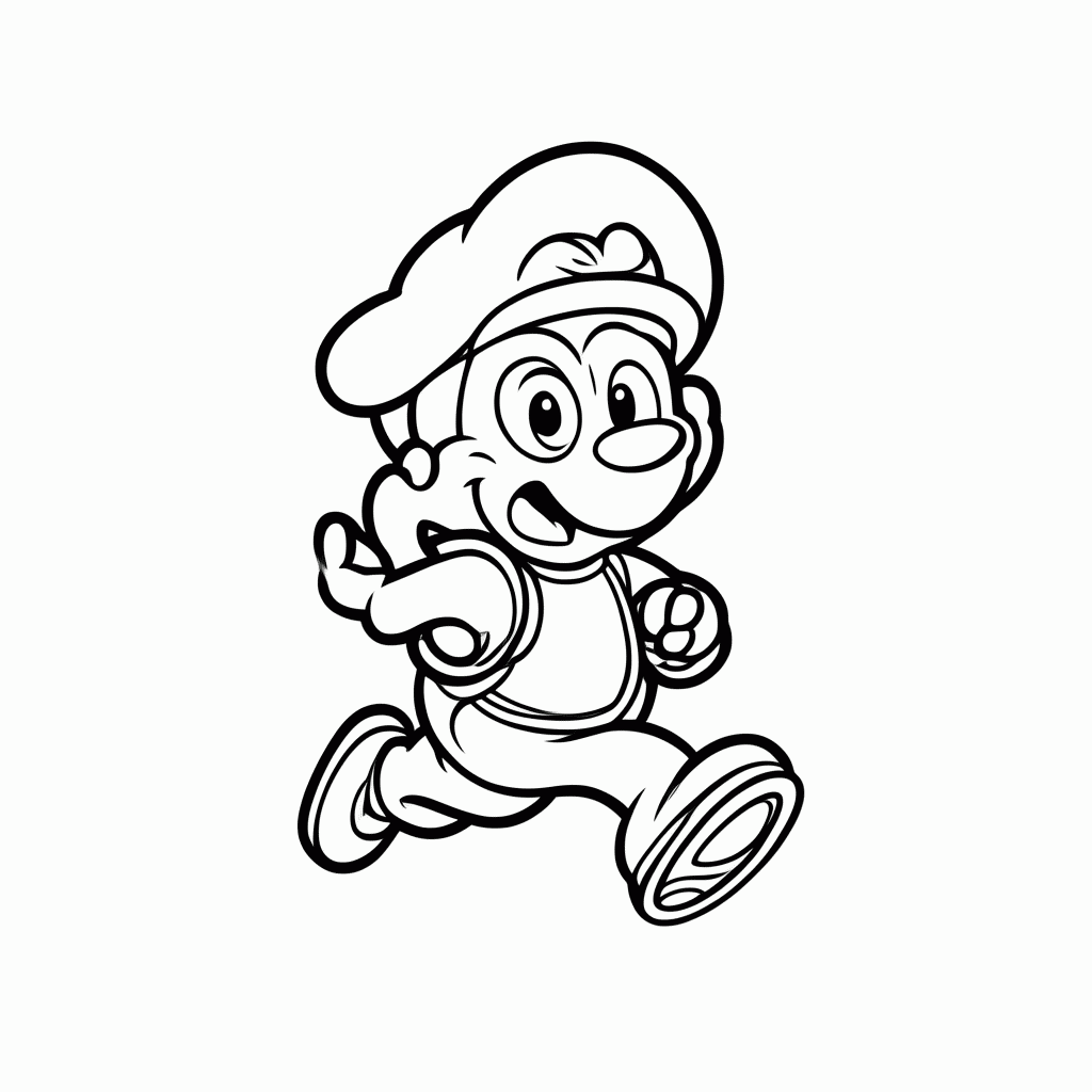 Desenho de Luigi Pulando para colorir e imprimir grátis em folha A4
