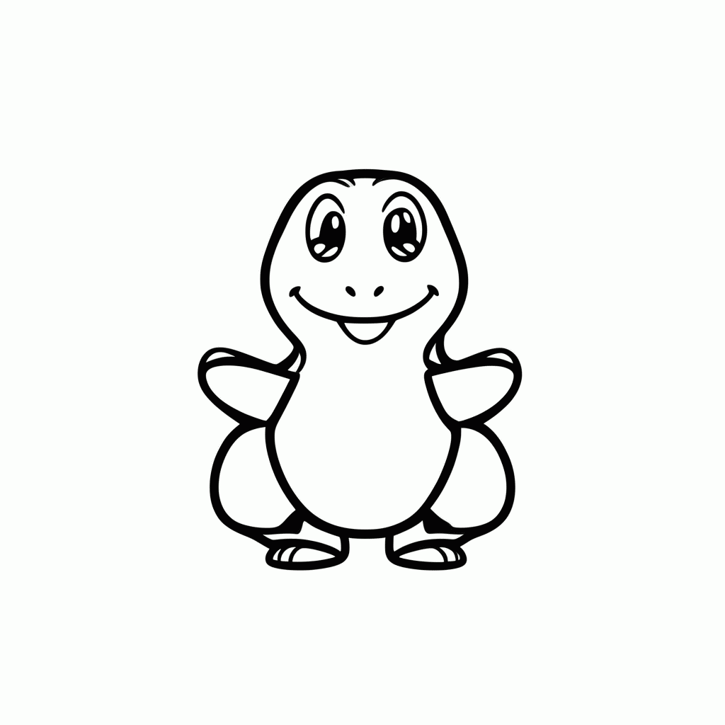 Desenho de Yoshi Verde Dinossauro para colorir e imprimir grátis em folha A4