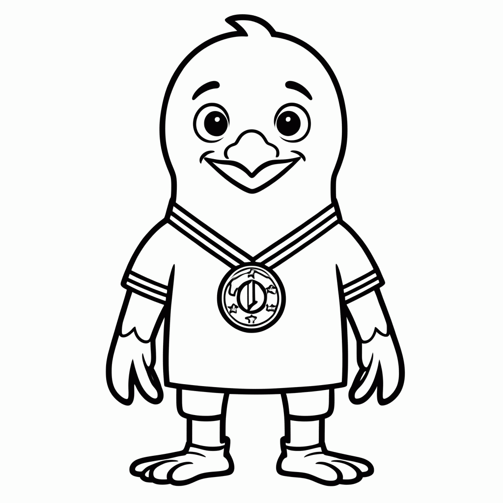 Desenho de Clutch com Medalha para colorir e imprimir grátis em folha A4