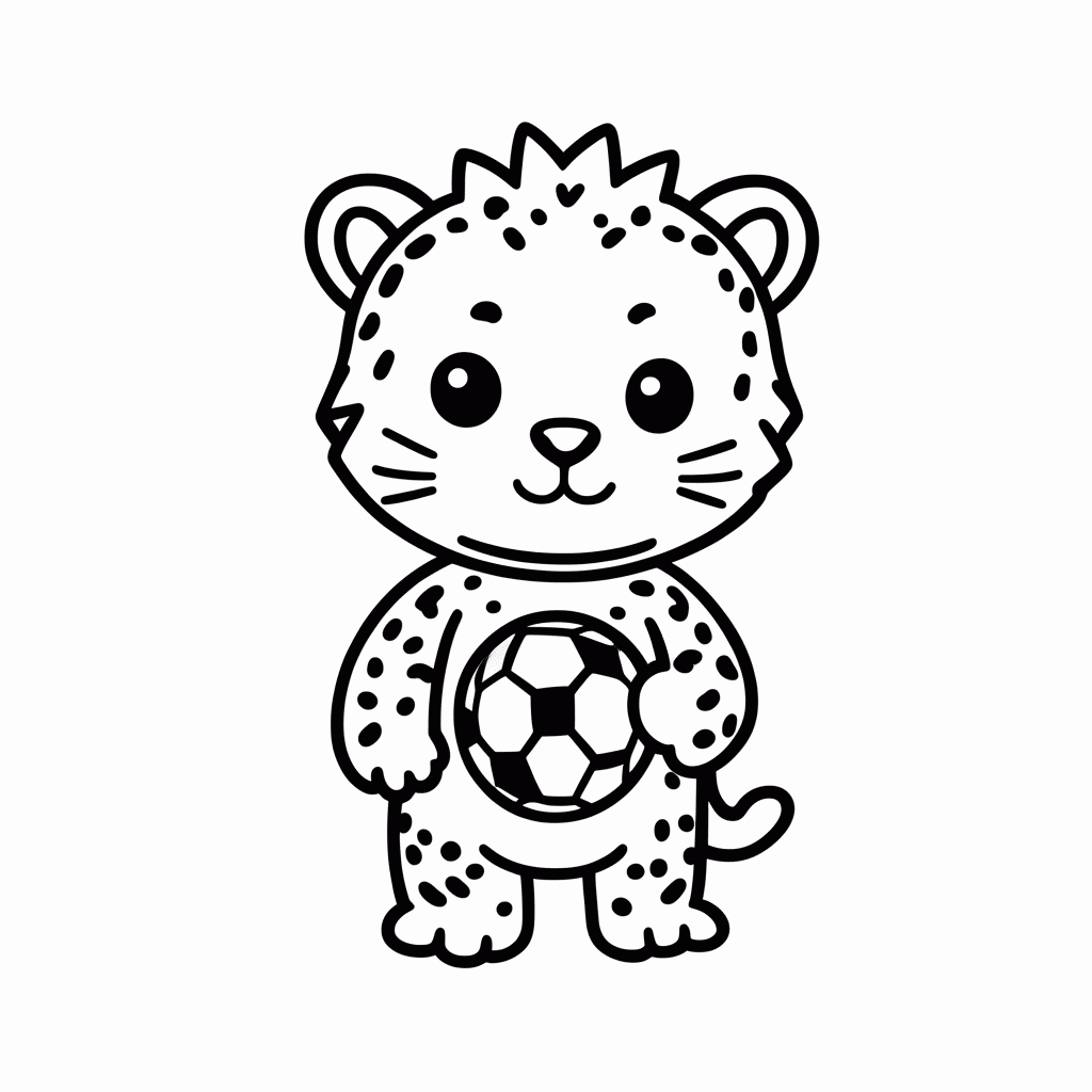 Desenho de Zakumi (Copa 2010) para colorir e imprimir grátis em folha A4