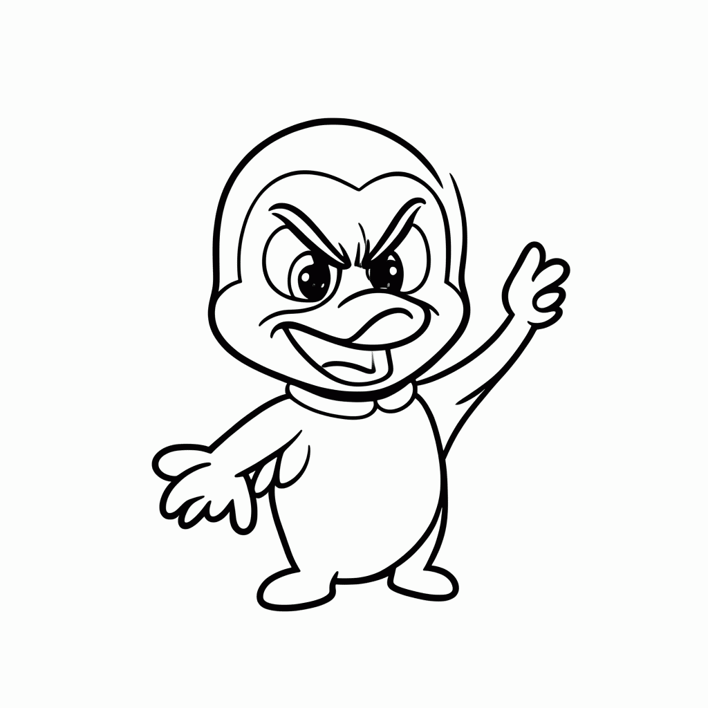Desenho de Donald Bravo Zangado para colorir e imprimir grátis em folha A4