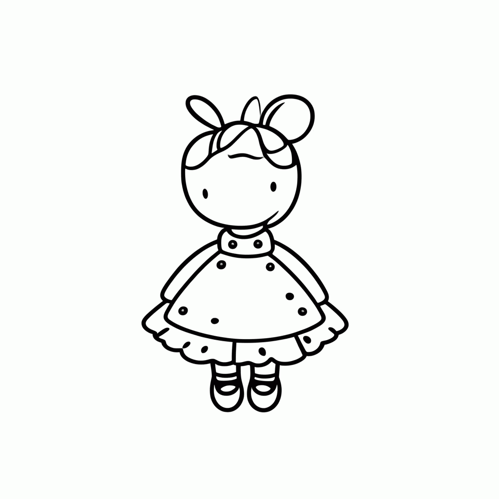 Desenho de Minnie Vestido Bolinhas para colorir e imprimir grátis em folha A4