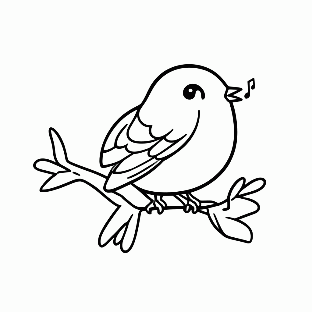 Desenho de Uirapuru para colorir e imprimir grátis em folha A4
