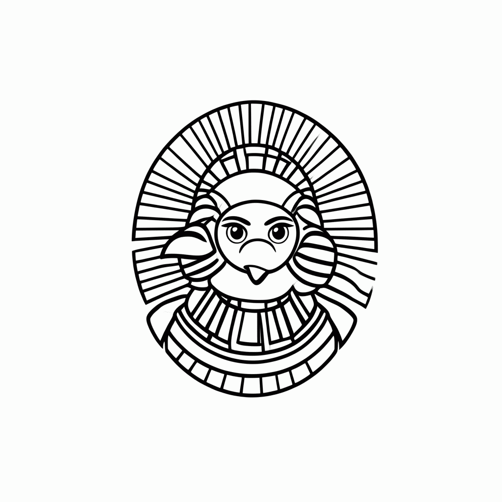Desenho de Rá, Deus do Sol para colorir e imprimir grátis em folha A4