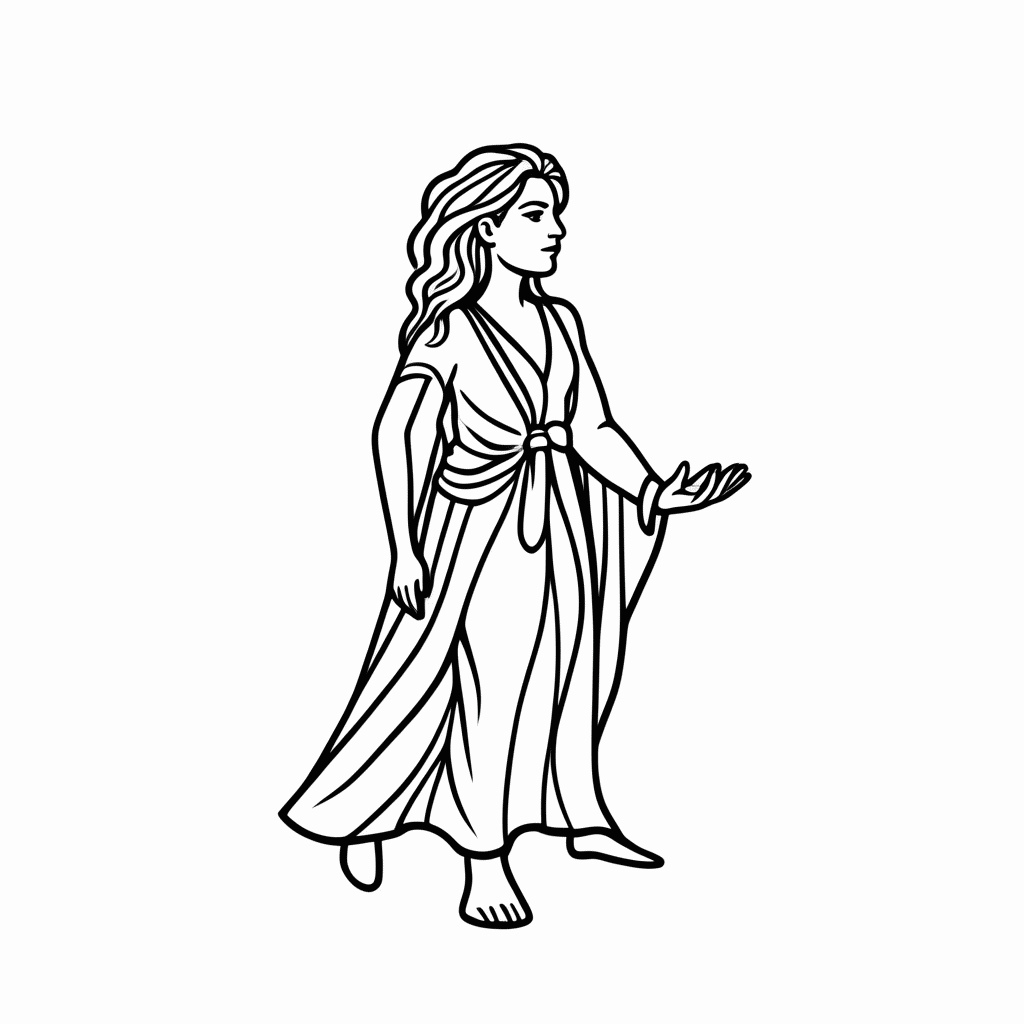Desenho de Artemis Caca Lua para colorir e imprimir grátis em folha A4