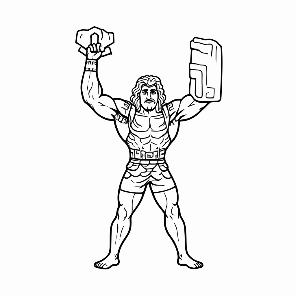 Desenho de Hercules 12 Trabalhos para colorir e imprimir grátis em folha A4