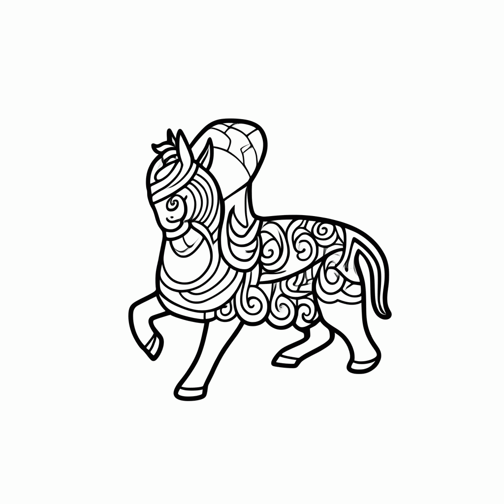 Desenho de Minotauro Labirinto para colorir e imprimir grátis em folha A4