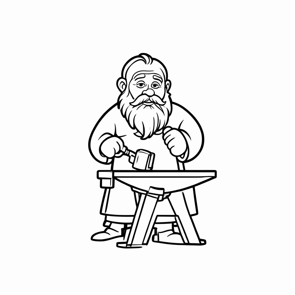 Desenho de Anão Ferreiro para colorir e imprimir grátis em folha A4
