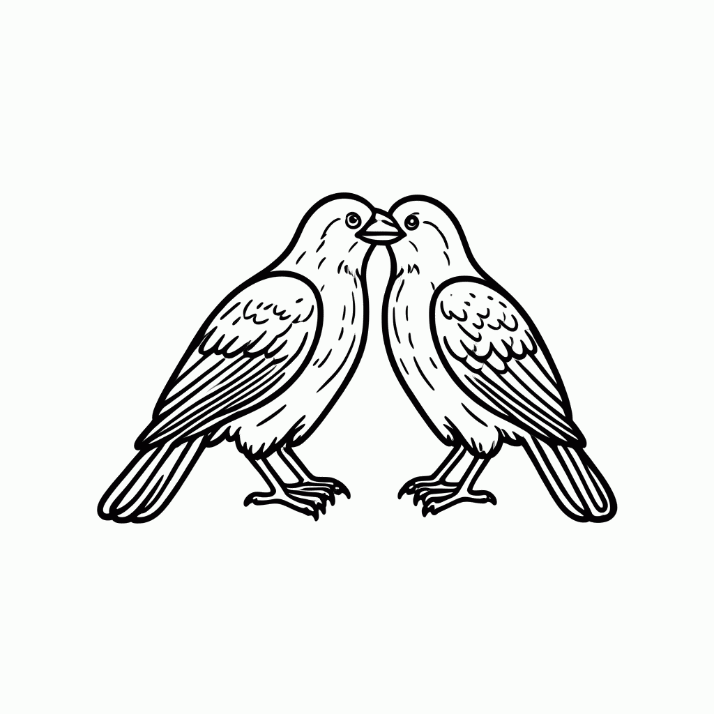 Desenho de Corvos Mensageiros para colorir e imprimir grátis em folha A4