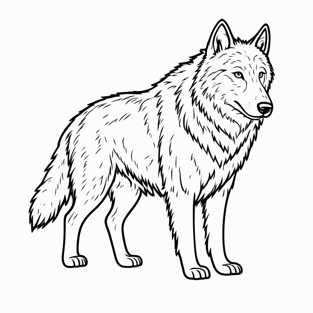 Desenho de Lobo Fenrir para colorir e imprimir grátis em folha A4