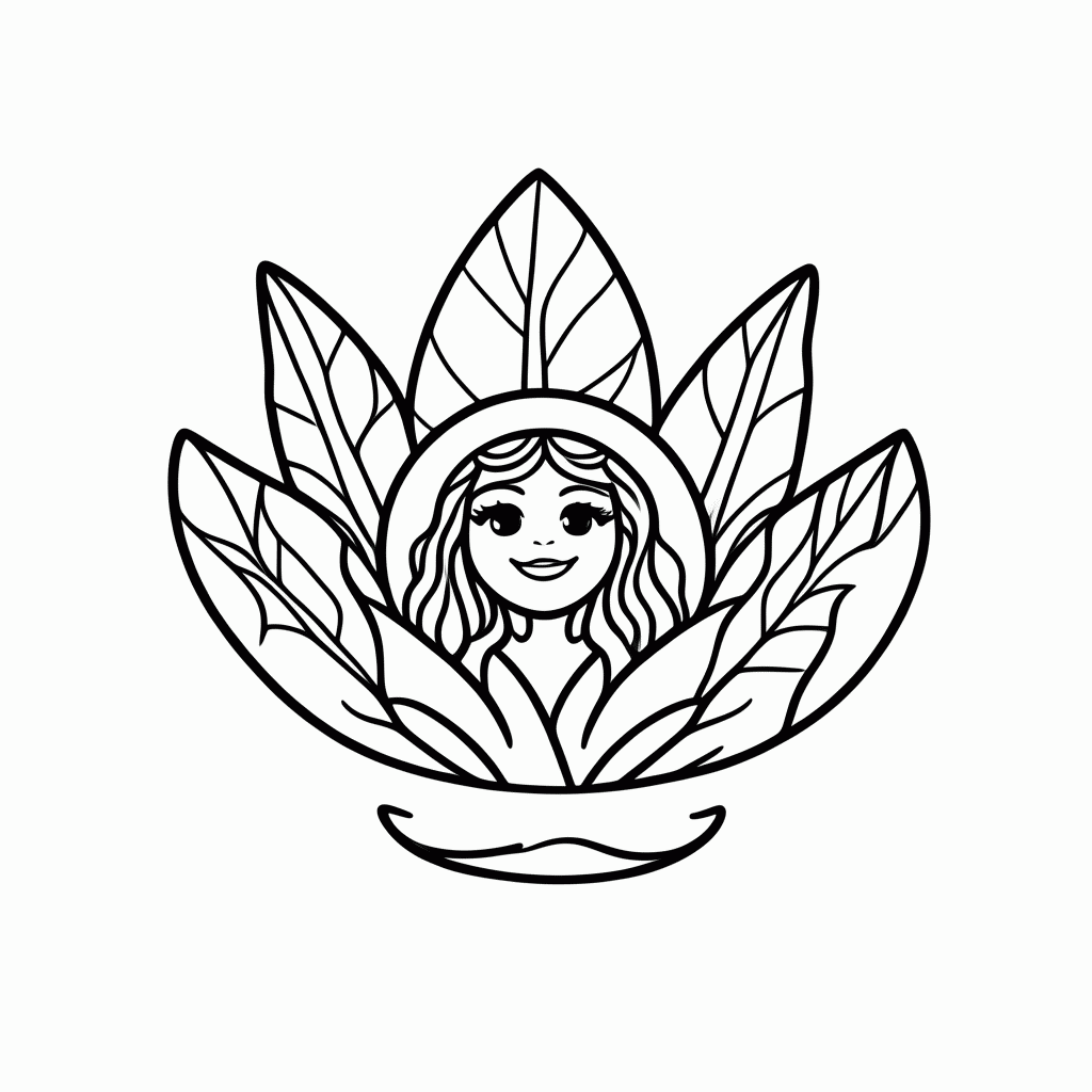 Desenho de Moana Classica Coroa Folhas para colorir e imprimir grátis em folha A4