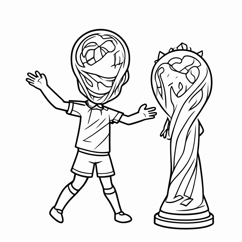 Desenho de Brasil Pentacampeão de 2002 para colorir e imprimir grátis em folha A4