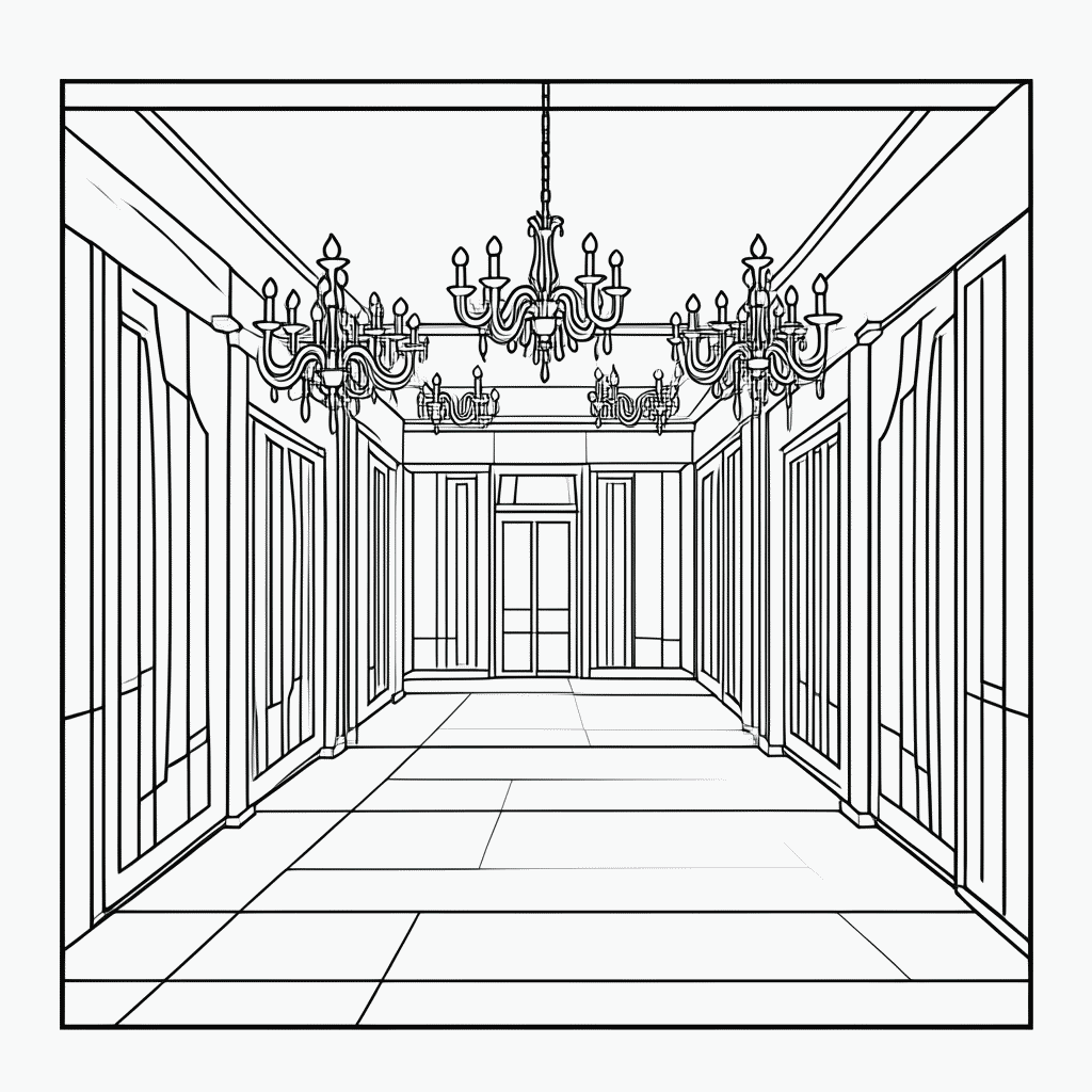 Desenho de Salao De Baile para colorir e imprimir grátis em folha A4