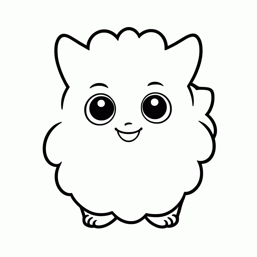 Desenho de Monstrinho Peludo para colorir e imprimir grátis em folha A4