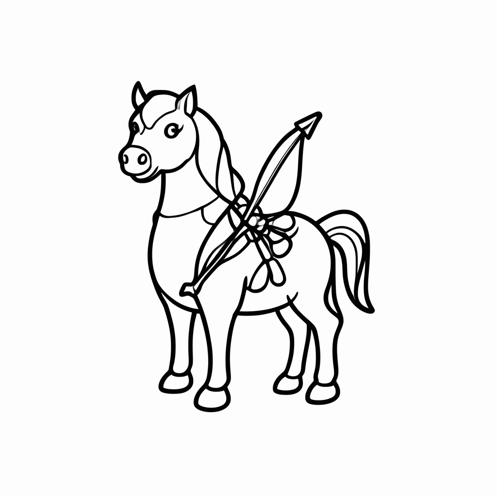 Desenho de Centauro para colorir e imprimir grátis em folha A4