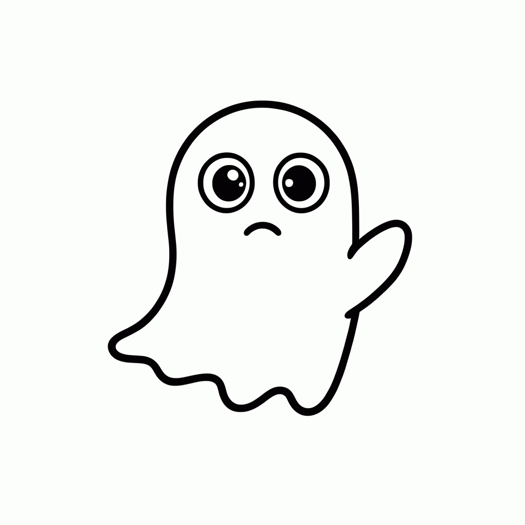 Desenho de Fantasma para colorir e imprimir grátis em folha A4