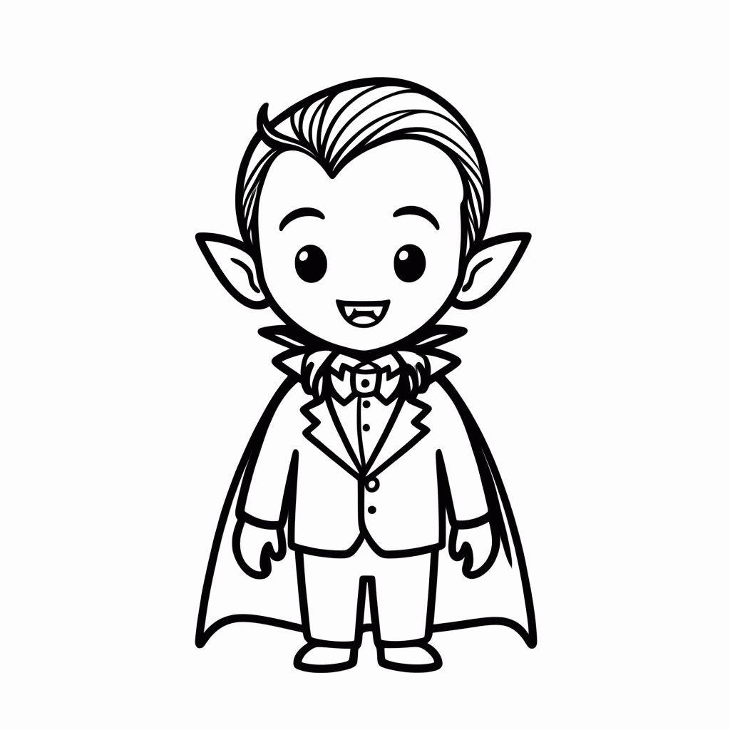 Desenho de Vampiro para colorir e imprimir grátis em folha A4