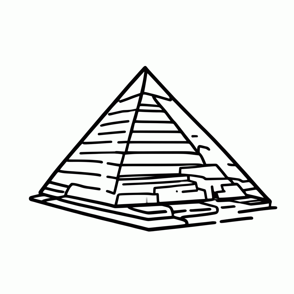 Desenho de Piramides Egito para colorir e imprimir grátis em folha A4
