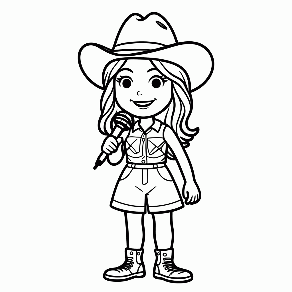 Desenho de Ana Castela Country para colorir e imprimir grátis em folha A4