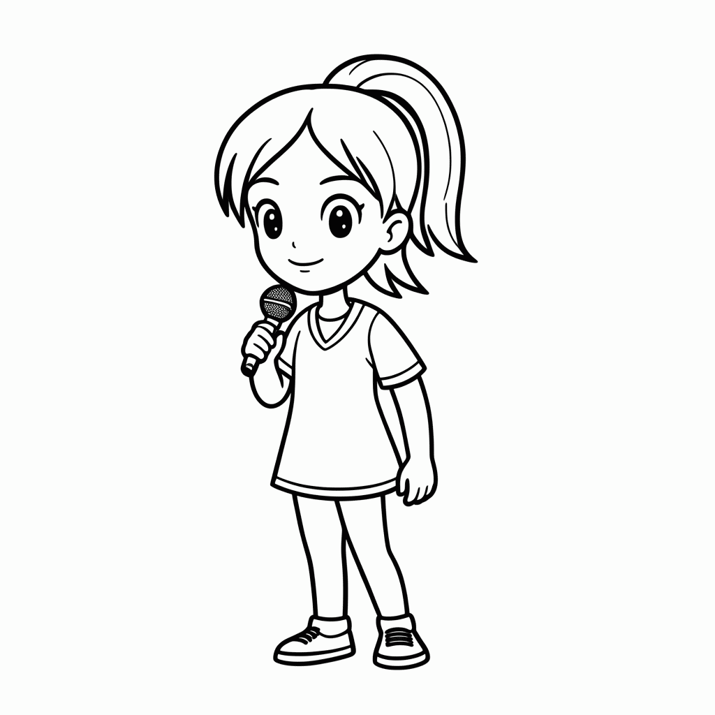 Desenho de Ariana Grande Rabo De Cavalo para colorir e imprimir grátis em folha A4