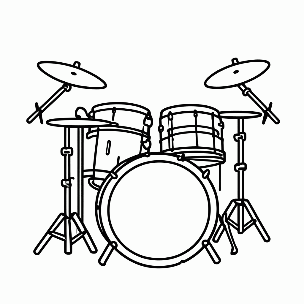 Desenho de Bateria para colorir e imprimir grátis em folha A4