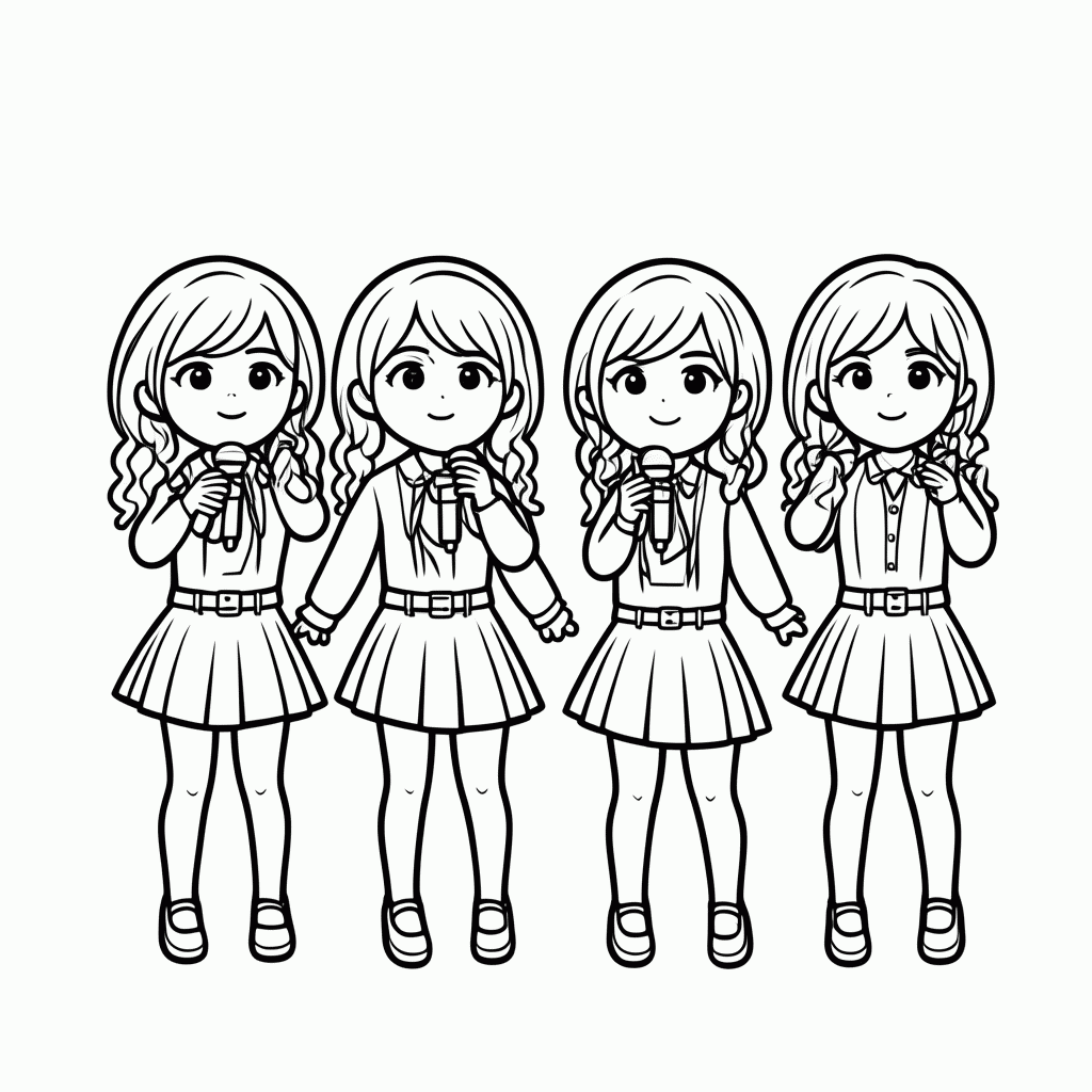 Desenho de Blackpink Membros para colorir e imprimir grátis em folha A4