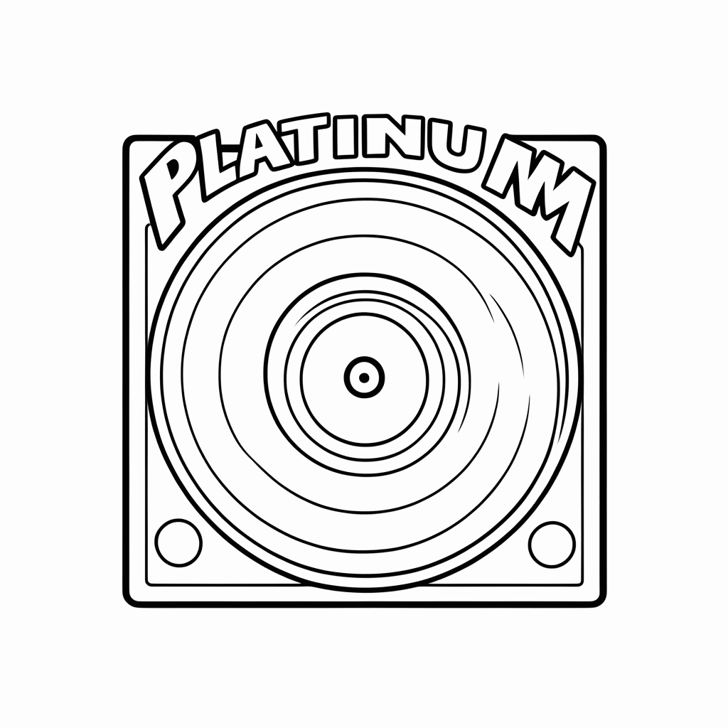 Desenho de Disco De Platina para colorir e imprimir grátis em folha A4