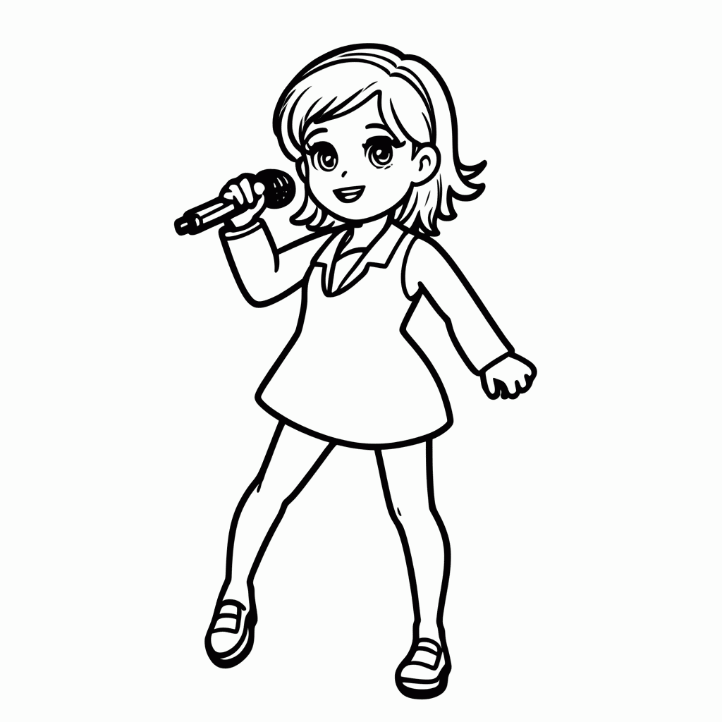 Desenho de Dua Lipa Disco para colorir e imprimir grátis em folha A4
