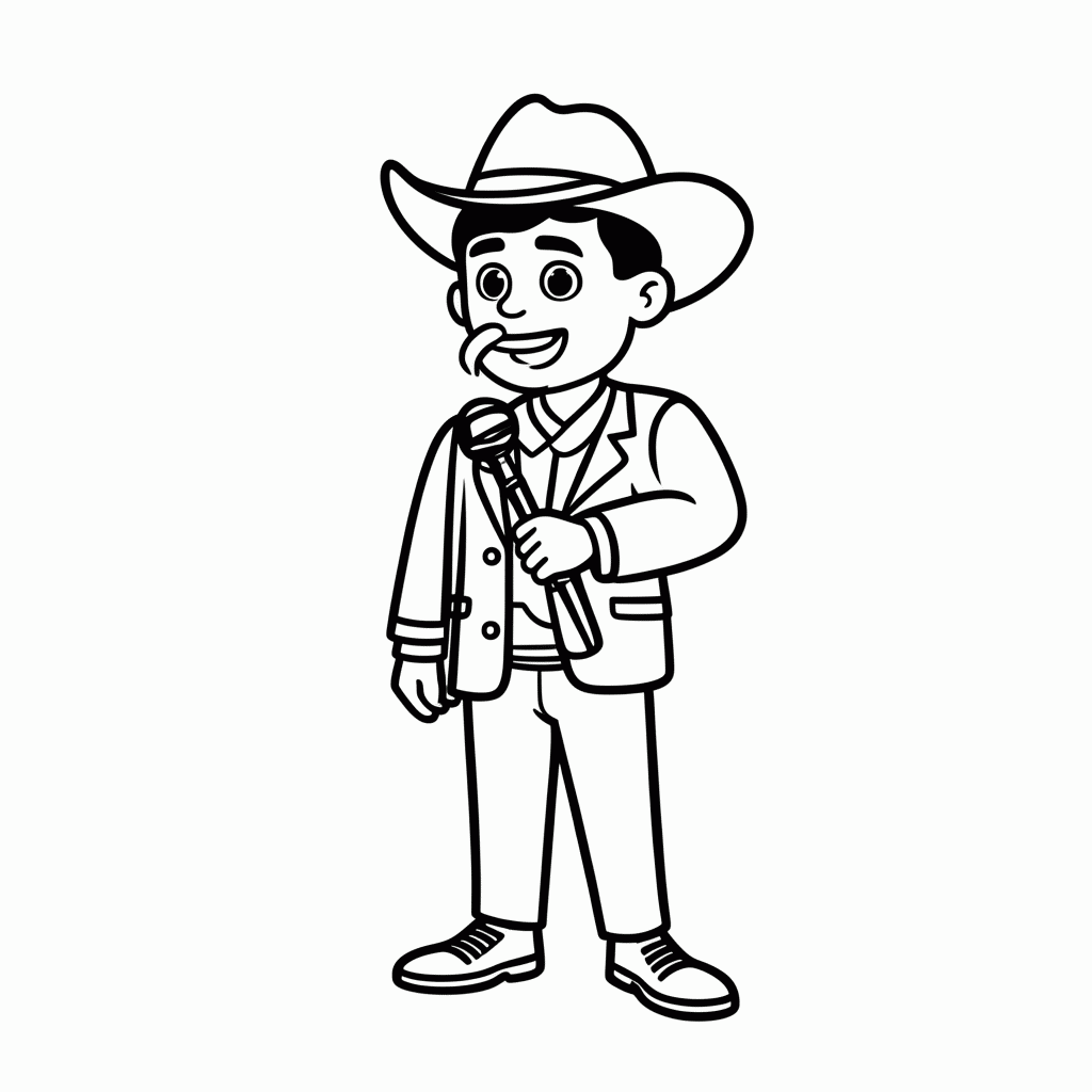 Desenho de Gusttavo Lima Embaixador para colorir e imprimir grátis em folha A4