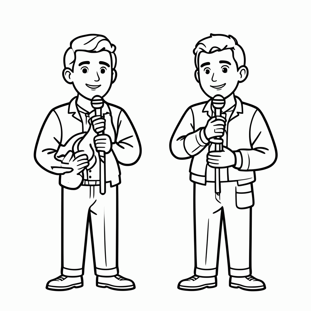 Desenho de Henrique E Juliano para colorir e imprimir grátis em folha A4