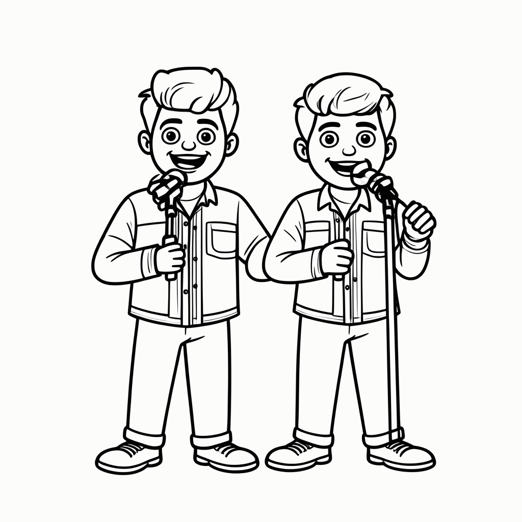 Desenho de Jorge E Mateus para colorir e imprimir grátis em folha A4