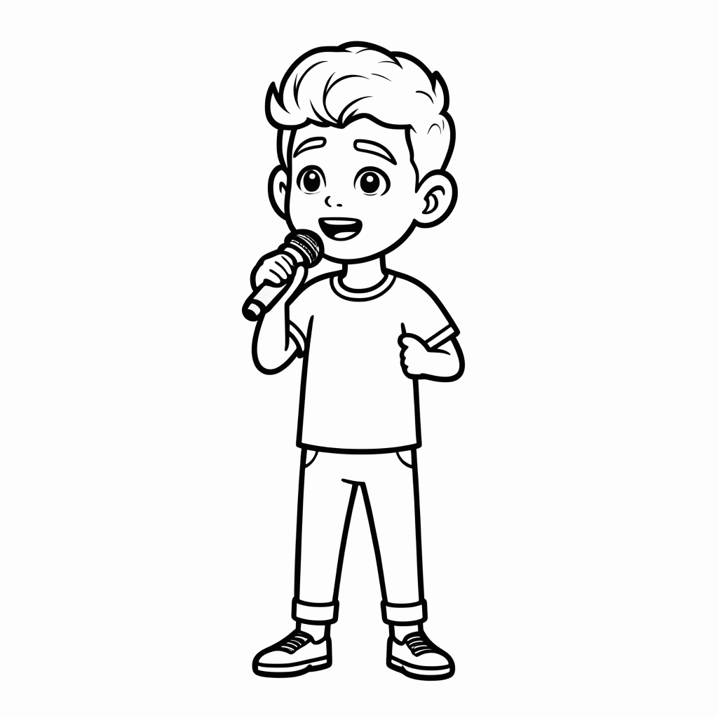 Desenho de Luan Santana para colorir e imprimir grátis em folha A4