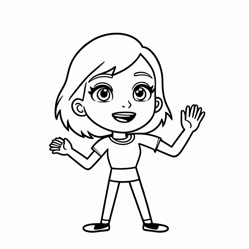 Desenho de Ludmilla Dancando para colorir e imprimir grátis em folha A4