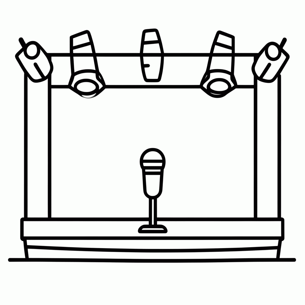 Desenho de Palco Com Luzes para colorir e imprimir grátis em folha A4
